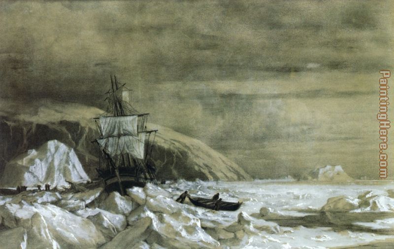 Locked In, Baffin Bay painting - William Bradford Locked In, Baffin Bay art painting